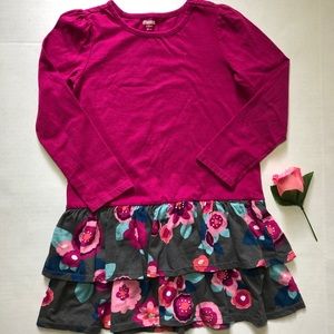 Gymboree Ruffle Floral Long Sleeve Dress Sz 5-6